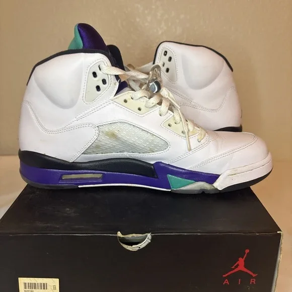 2013 Nike Air Jordan 5 Retro Grape 138027-108 Men's Size 12